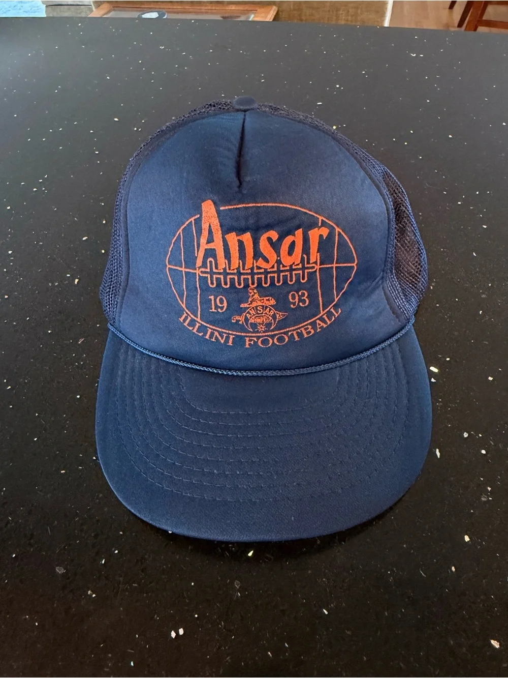 Vintage Ansar Illini Football Trucker Hat - Navy with Orange Logo 1993